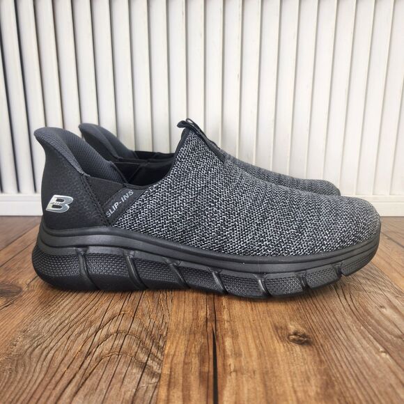 Skechers Slip-Ins BOBS Sport B Flex Mens 8 Gray Hands Free Walking Shoes 118420 - Picture 1 of 9